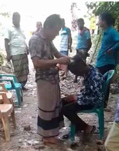 পটুয়াখালীতে পাঁচ তরুণের মাথা ন্যাড়া করলো ইউপি সদস্য